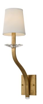 Catalena 1 Light 120V Wall Sconce in Heirloom Gold with Clear Radiance Crystal and Fabric Shade
