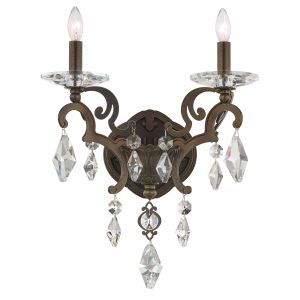 Tamerlaine 2 Light 120V Wall Sconce in Heirloom Gold with Clear Radiance Crystal