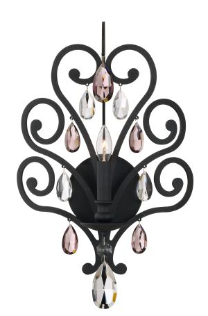 Conclave 1 Light 120V Wall Sconce in Heirloom Gold with Clear and Amethyst Crystal Colors
