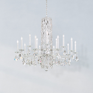 Siena 15 Light 120V Chandelier (No Spikes) in Polished Stainless Steel with Clear Radiance Crystal