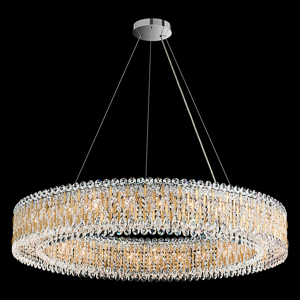 Sarella 27 Light 120V Pendant in Polished Stainless Steel with Clear Radiance Crystal