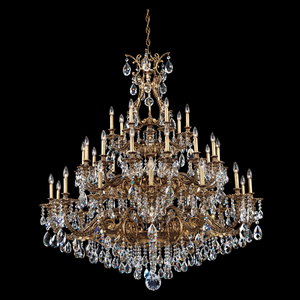 Sophia 35 Light 120V Chandelier in Heirloom Bronze with Clear Heritage Handcut Crystal