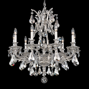 Sophia 9 Light 120V Chandelier in Heirloom Bronze with Clear Heritage Handcut Crystal