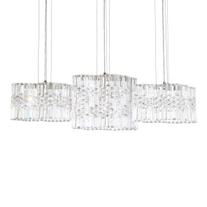 Selene 39in LED 3000K 120V Pendant in Stainless Steel with Clear Optic Crystal