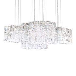 Selene 37in LED 3000K 120V Pendant in Stainless Steel with Clear Optic Crystal