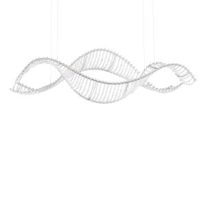 Alon 40in LED 3000K 120V Linear Pendant in Stainless Steel with Clear Crystals from Swarovski