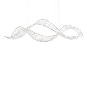 Alon 60in LED 3000K 120V Linear Pendant in Stainless Steel with Clear Crystals from Swarovski
