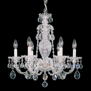Sterling 6 Light 120V Chandelier in Polished Silver with Clear Radiance Crystal