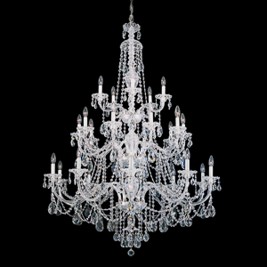 Sterling 25 Light 120V Chandelier in Polished Silver with Clear Radiance Crystal