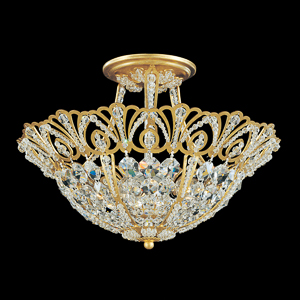 Rivendell 5 Light 120V Semi-Flush Mount in Heirloom Gold with Clear Radiance Crystal