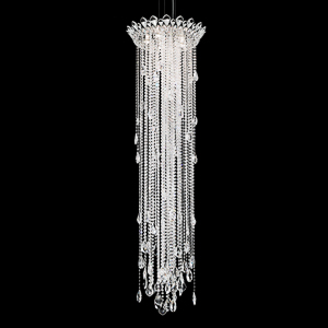 Trilliane Strands 5 Light 120V Pendant in Polished Stainless Steel with Clear Radiance Crystal