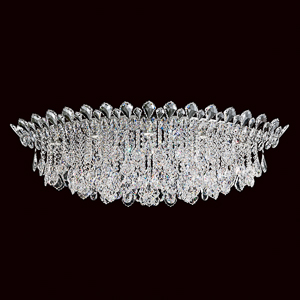 Trilliane Strands 8 Light 120V Flush Mount in Polished Stainless Steel with Clear Radiance Crystal