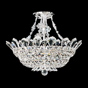Trilliane 8 Light 120V Semi-Flush Mount in Polished Stainless Steel with Clear Radiance Crystal