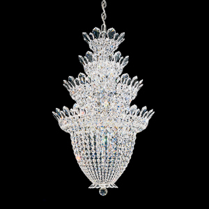 Trilliane 24 Light 120V Chandelier in Polished Stainless Steel with Clear Heritage Handcut Crystal