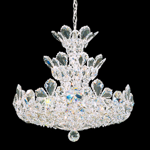 Trilliane 15 Light 120V Chandelier in Polished Stainless Steel with Clear Heritage Handcut Crystal