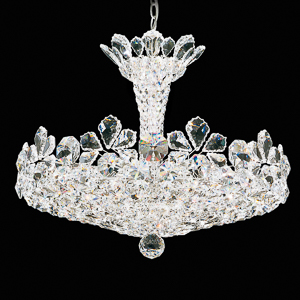 Trilliane 15 Light 120V Chandelier in Polished Stainless Steel with Clear Heritage Crystal