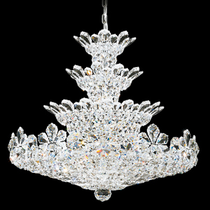 Trilliane 30 Light 120V Chandelier in Polished Stainless Steel with Clear Heritage Handcut Crystal