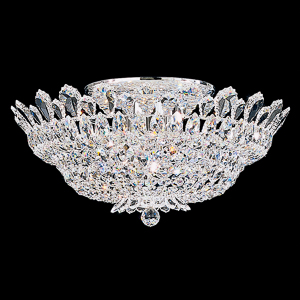 Trilliane 10 Light 120V Semi-Flush Mount in Polished Stainless Steel with Clear Radiance Crystal