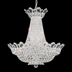 Trilliane 24 Light 120V Chandelier in Polished Stainless Steel with Clear Heritage Handcut Crystal