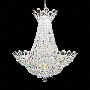 Trilliane 40 Light 120V Chandelier in Polished Stainless Steel with Clear Heritage Handcut Crystal