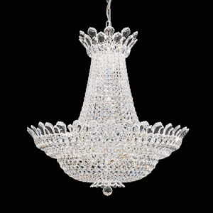 Trilliane 53 Light 120V Chandelier in Polished Stainless Steel with Clear Radiance Crystal