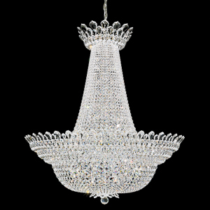 Trilliane 76 Light 120V Chandelier in Polished Stainless Steel with Clear Heritage Handcut Crystal