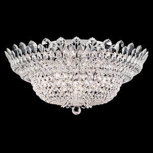 Trilliane 23 Light 120V Semi-Flush Mount in Polished Stainless Steel with Clear Heritage Handcut Crystal