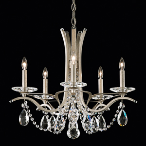 Vesca 5 Light 120V Chandelier in Ferro Black with Clear Radiance Crystal