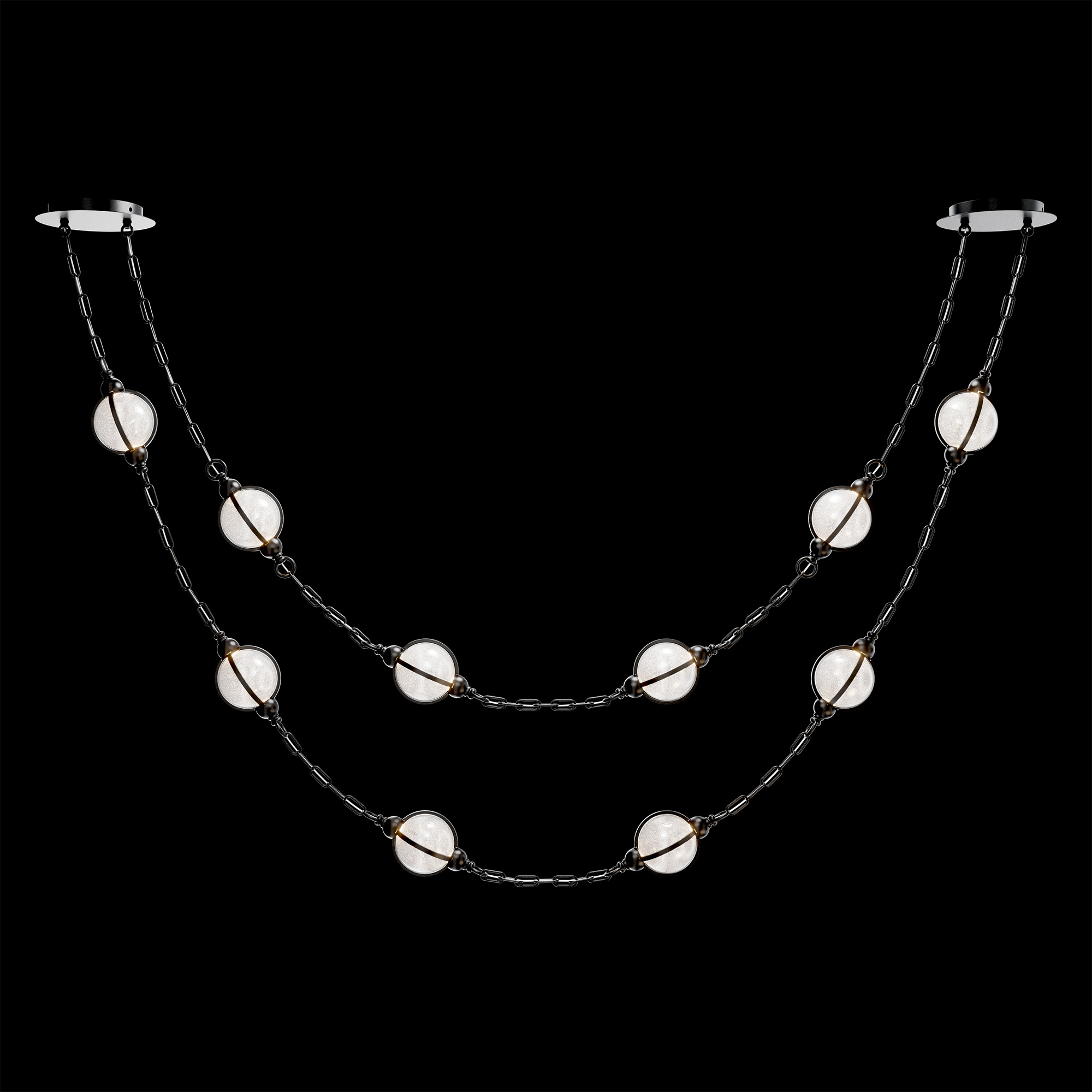 Lovelace LED 3000K/3500K/4000K/5000K Pendant in Black with Radiance Crystal Dust