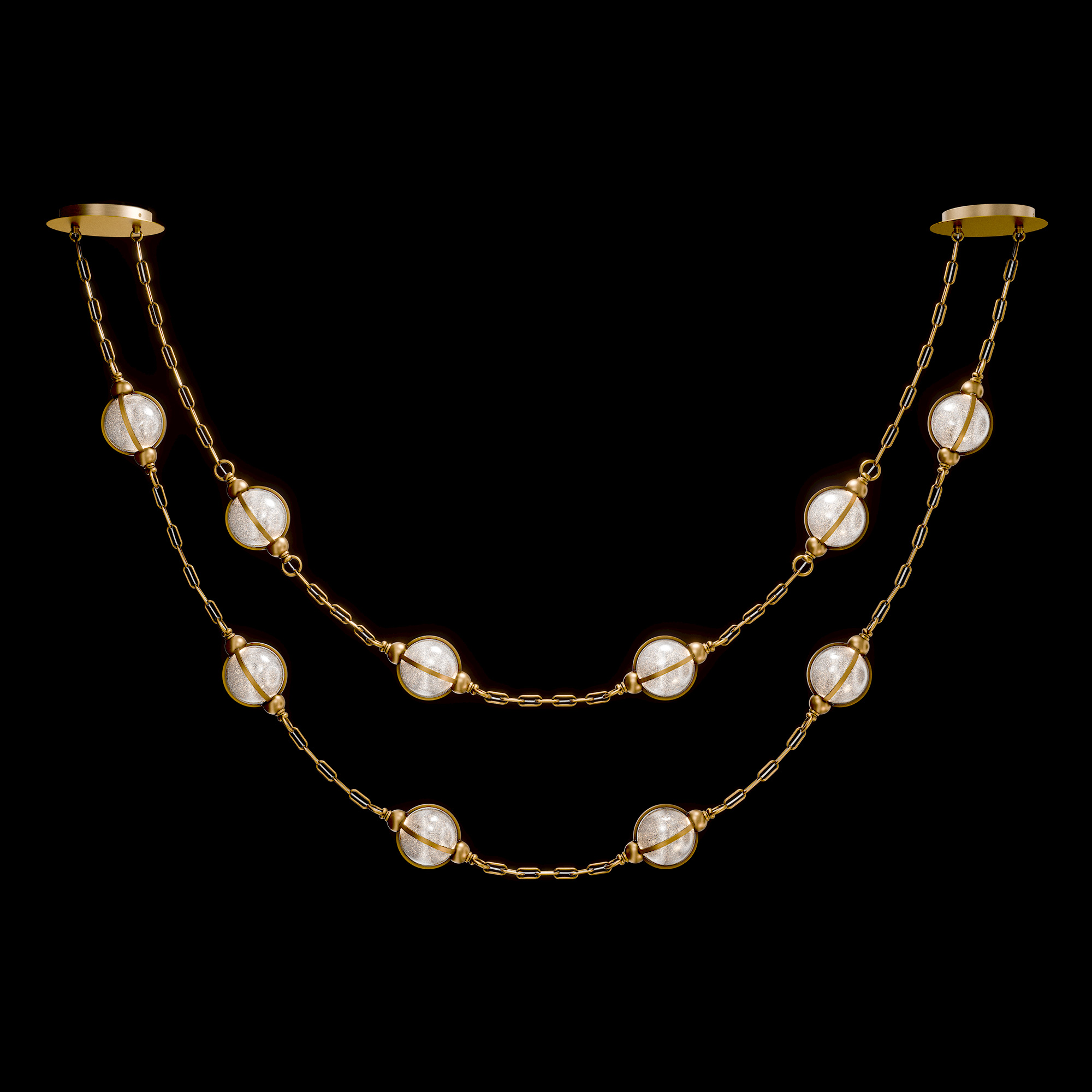 Lovelace LED 3000K/3500K/4000K/5000K Pendant in Aged Brass with Radiance Crystal Dust