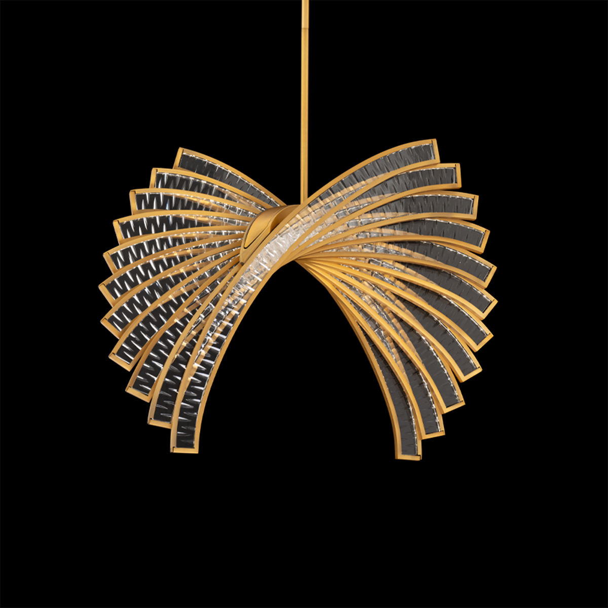 Mysterie LED 3000K/3500K/4000K/5000K Indoor Hanging Lighting in Aged Brass with Optic Crystal
