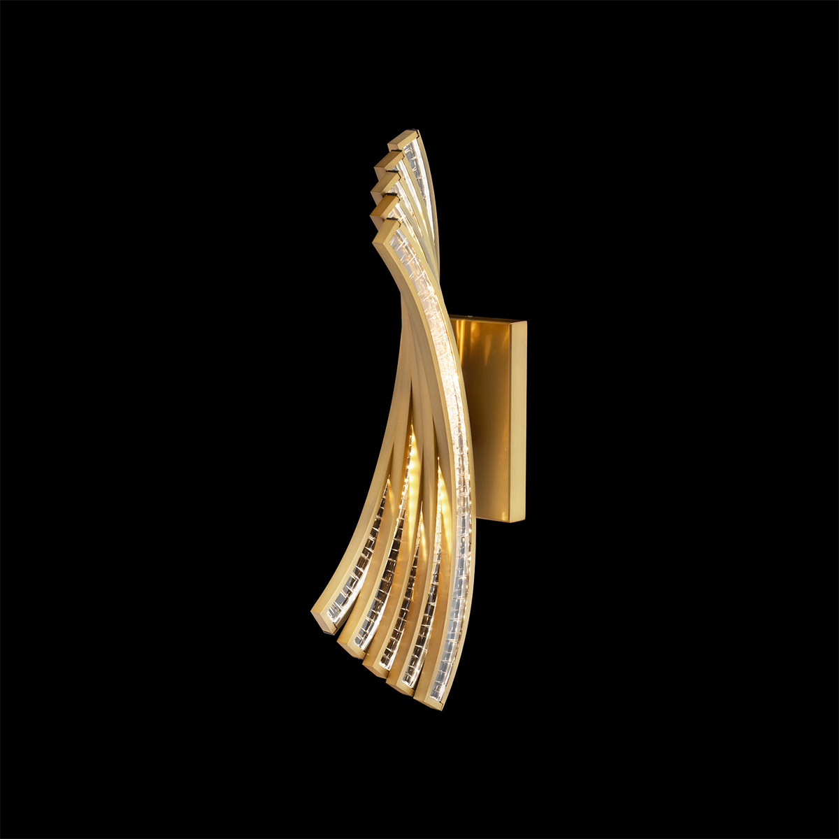 Mysterie LED 3000K/3500K/4000K/5000K Indoor Wall Lighting in Aged Brass with Optic Crystal