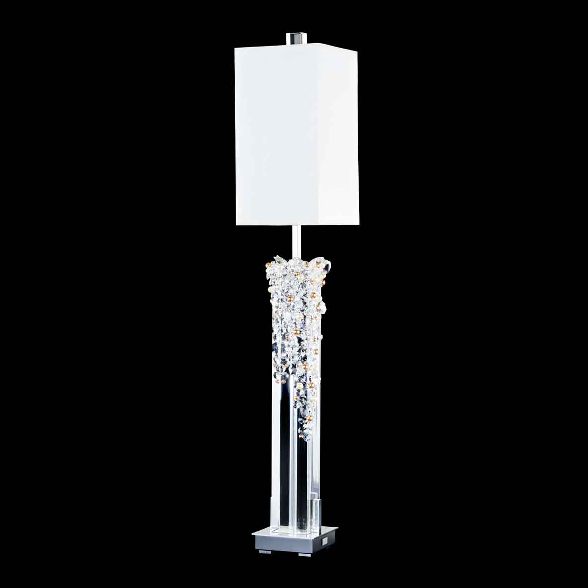Zoe 1 Light 120V Table Lamp in Polished Chrome with Clear Radiance Crystal