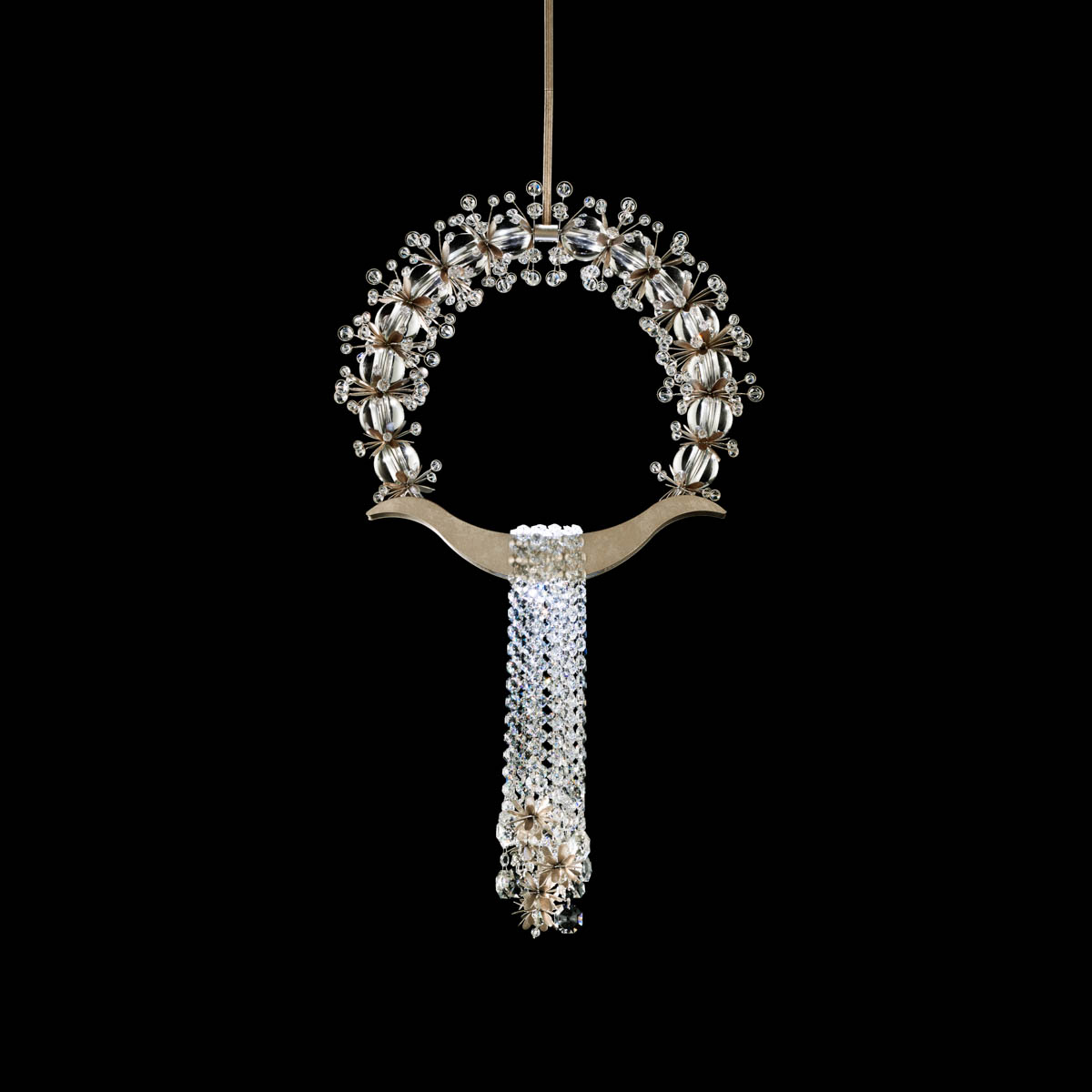 Laurel 18in LED 3000K/3500K/4000K 120V-277V Mini Pendant in Antique Silver with Clear Radiance Crystal