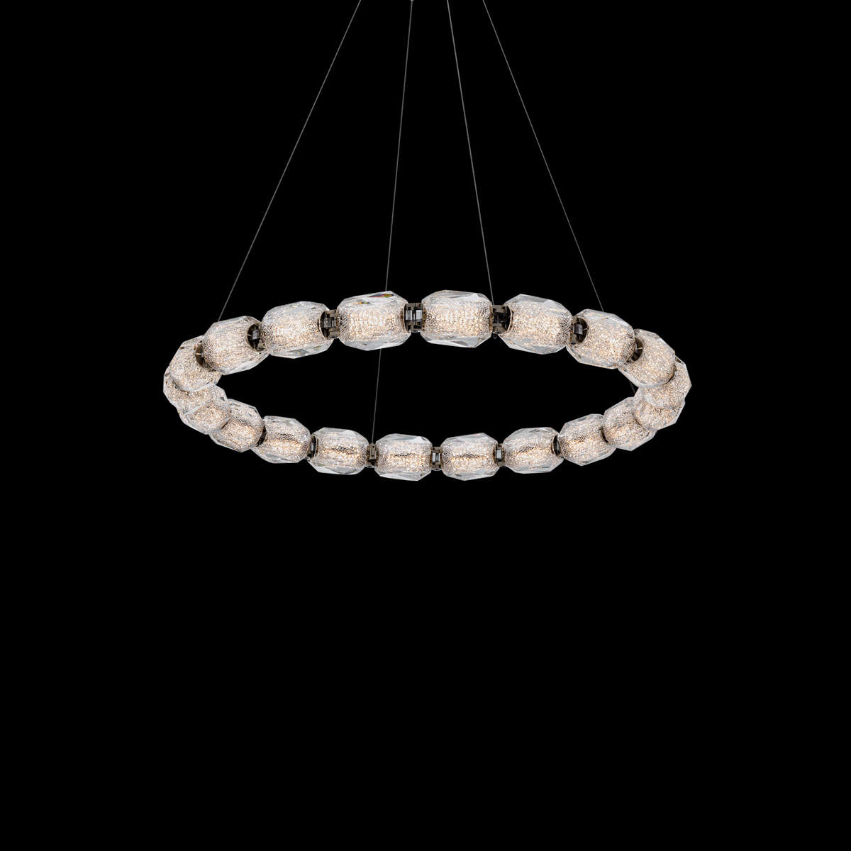 Seduction 20 Light 120-277V LED Circular Pendant in Aged Brass with Clear Radiance Crystal