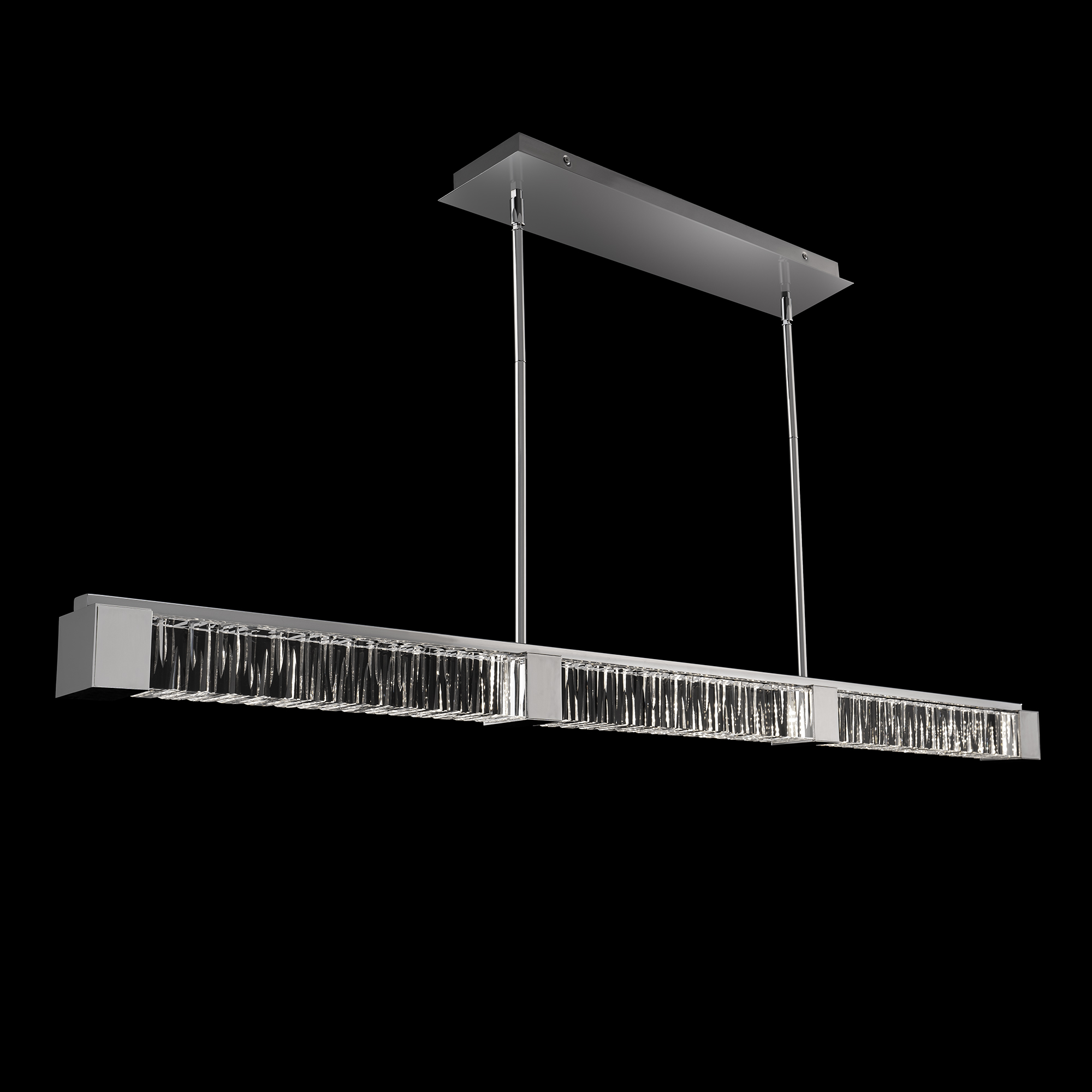 Guild 55in LED Linear Pendant in Chrome with Optic Crystal