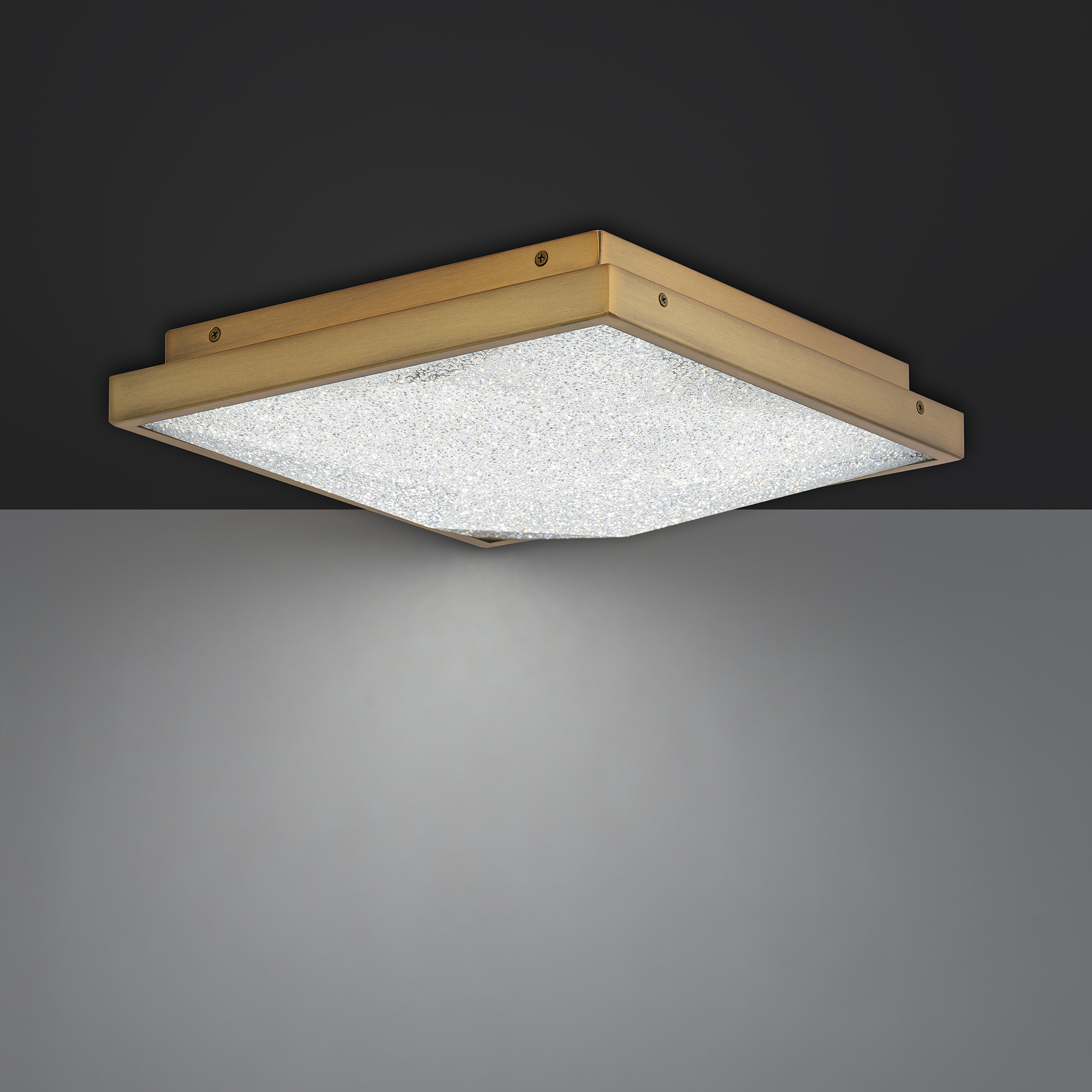 Wisteria 12IN LED 3000K/3500K/4000K/5000K Flush Mount in Aged Brass with Radiance Crystal Dust