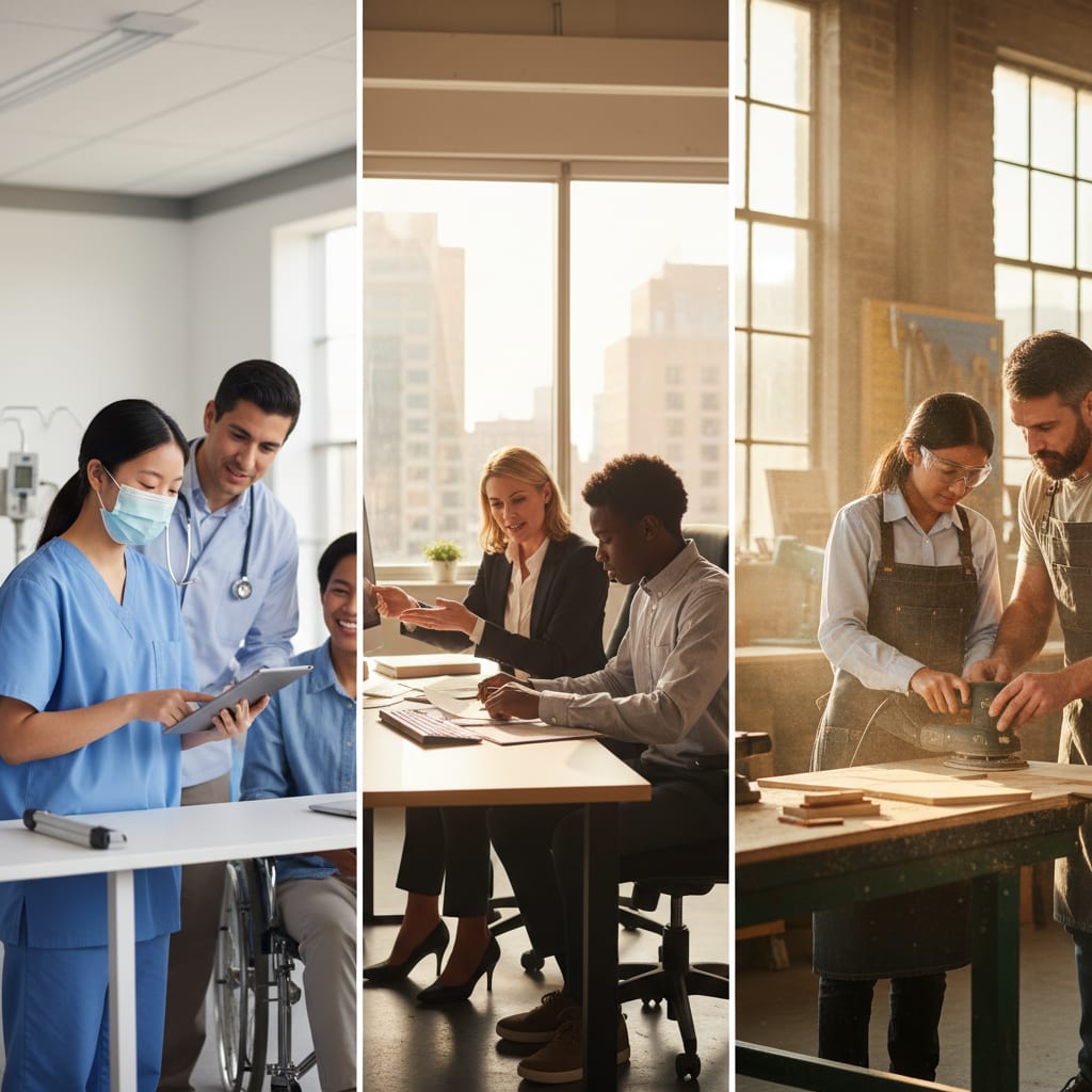 BHS Field Experience students working in career settings