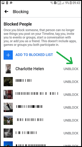 4) How to unblock someone on facebook