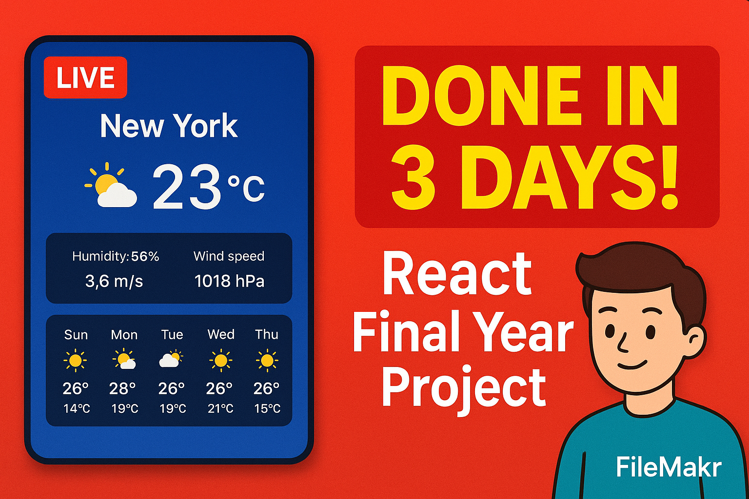 Weather Forecasting App in React – Final Year MERN Project + Report Thumbnail