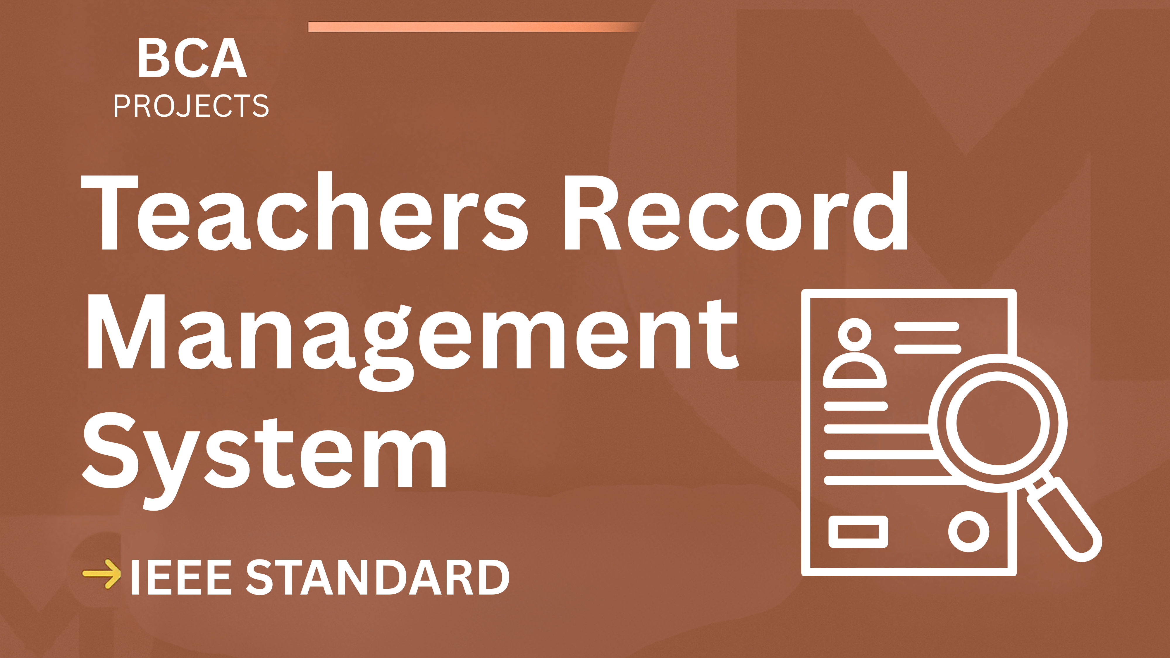Teachers Record Management System – BCA Project Report with IEEE Standard Format cover image