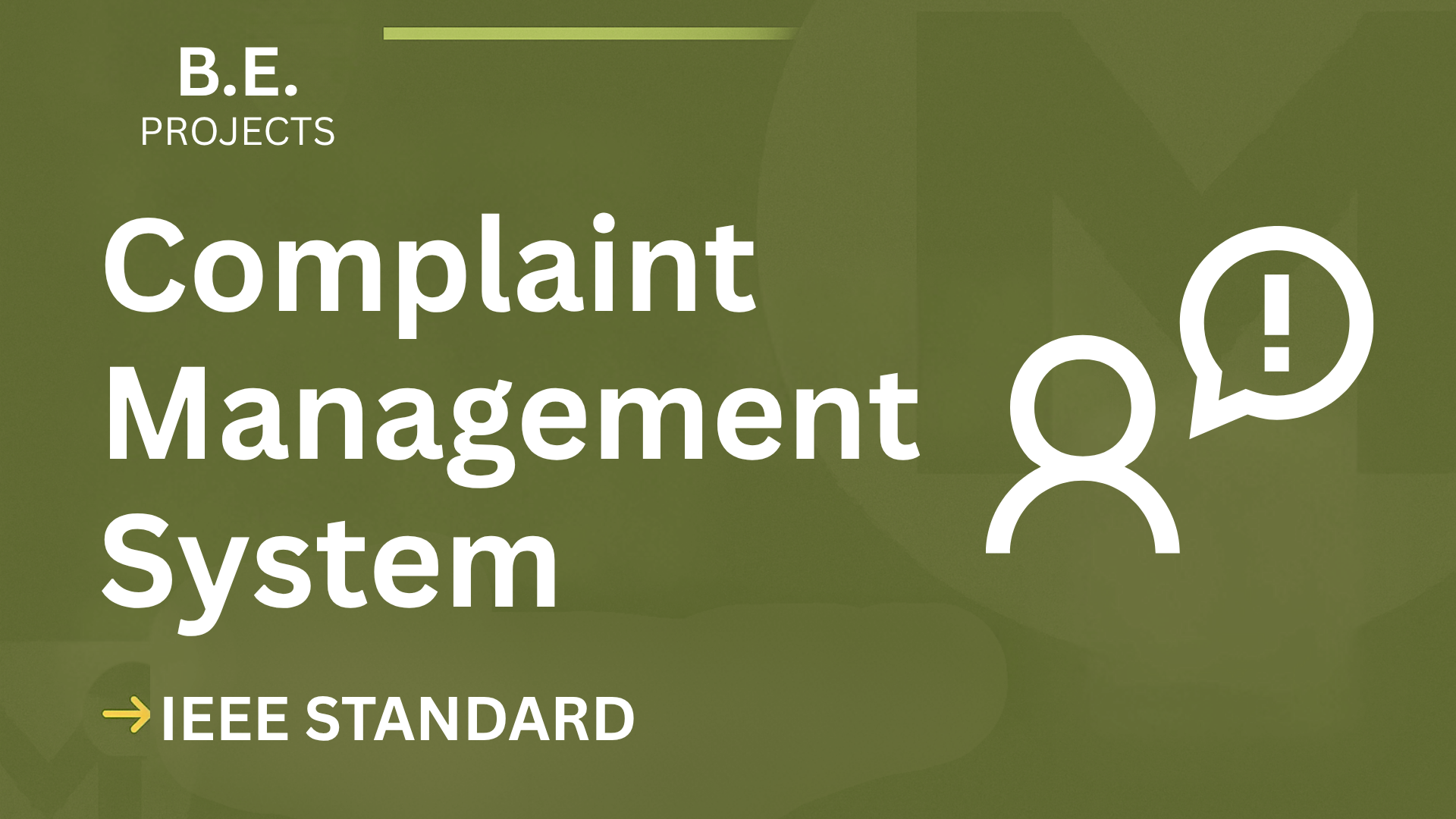 Complaint Management – BE Project Report with IEEE Standard Format cover image
