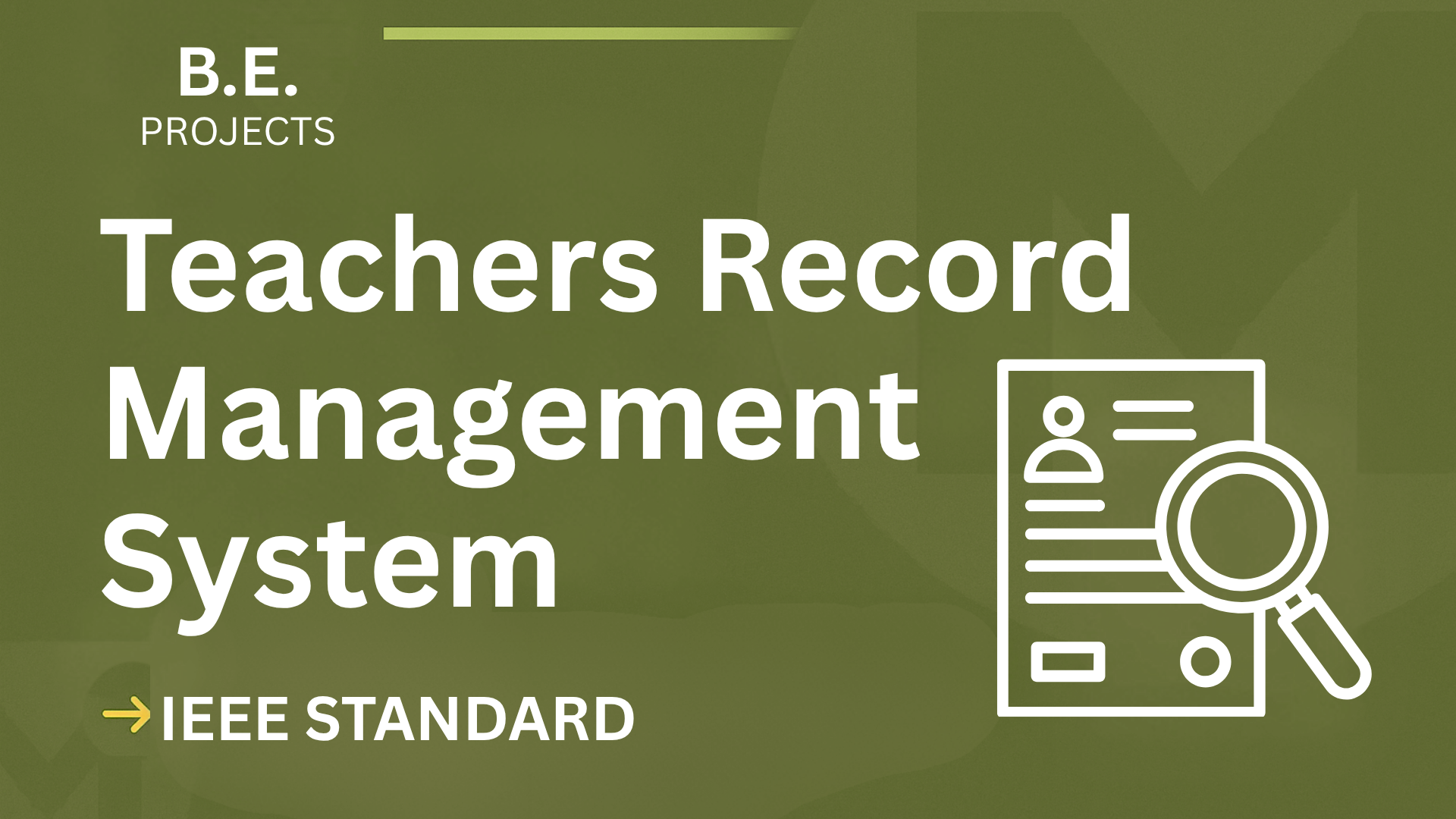 Teachers Record Management System – BE Project Report with IEEE Standard Format cover image