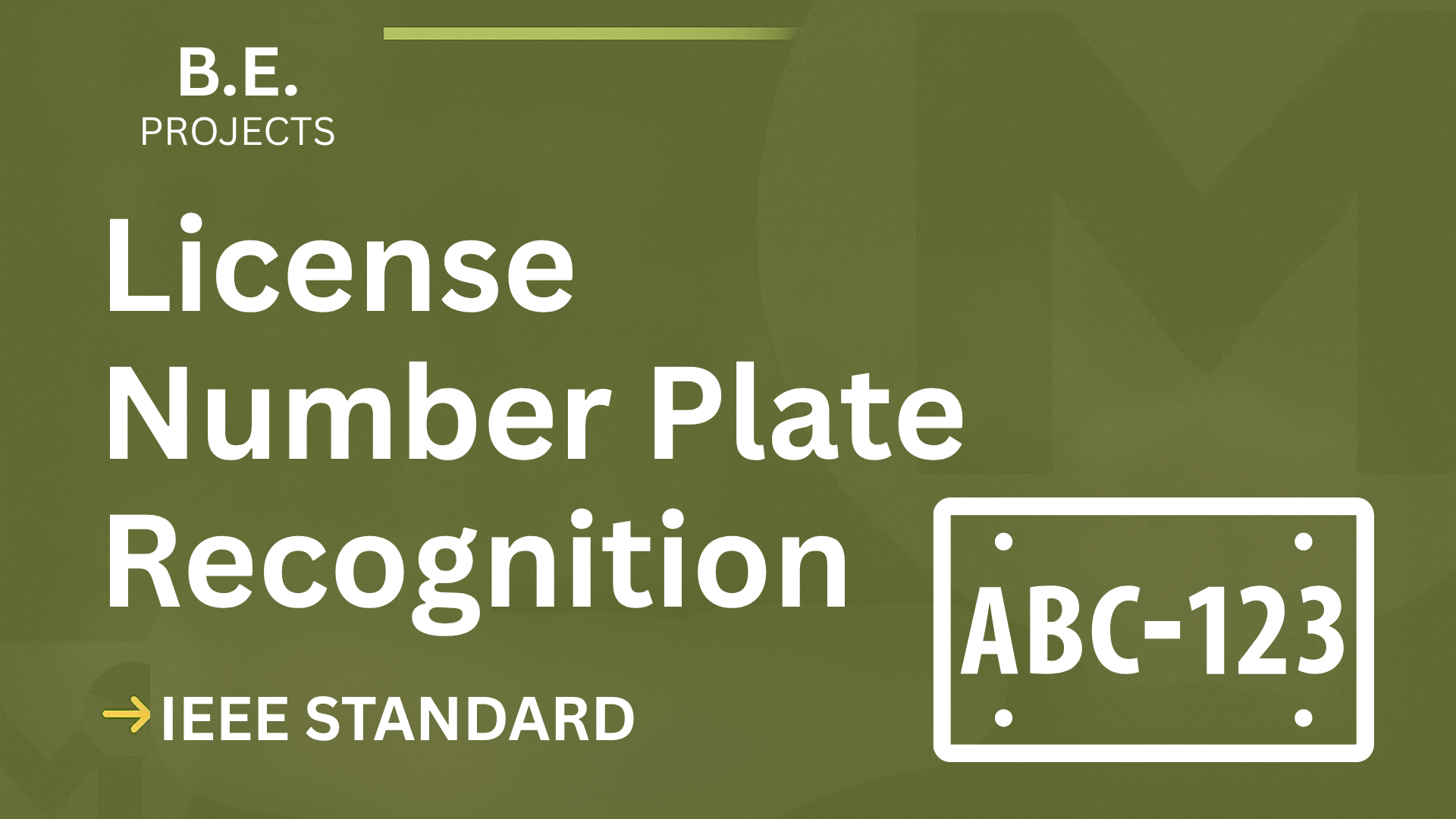 License Plate Recognition BE Project Report | IEEE Format + Code cover image