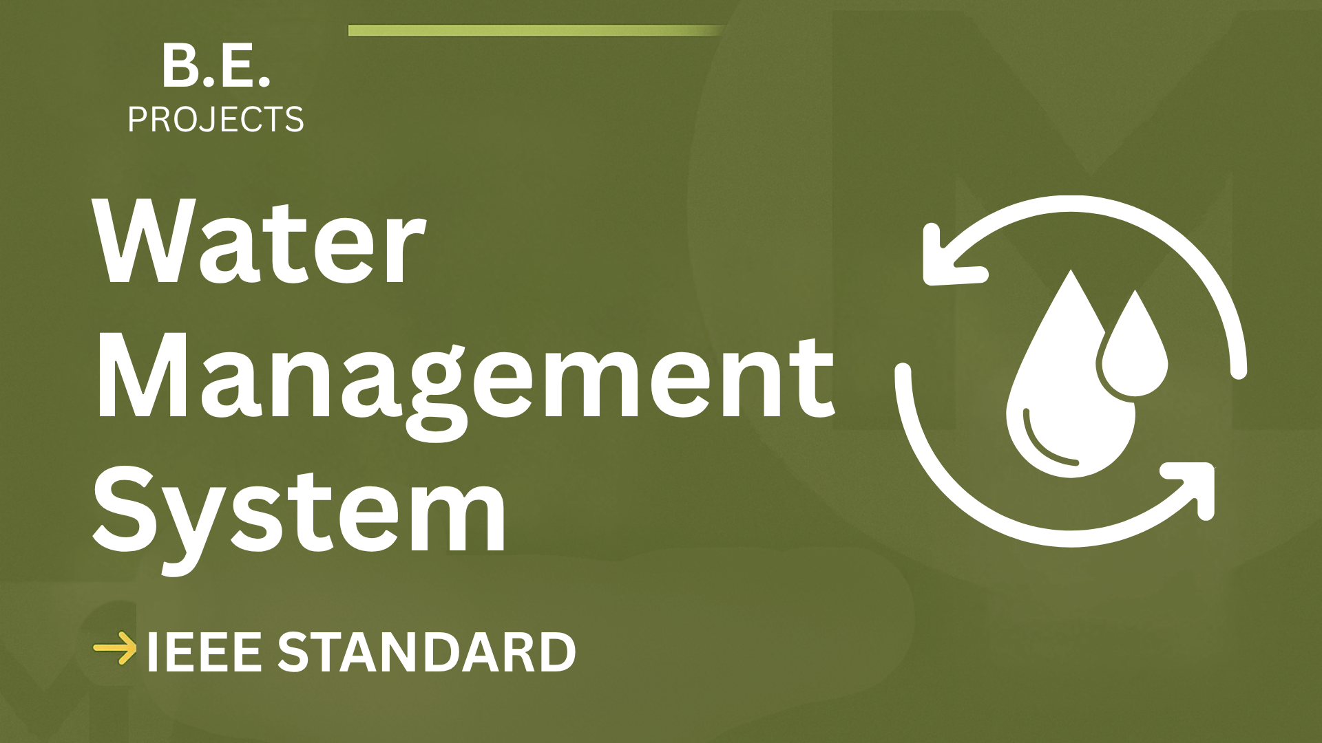 Water Management System – BE Project Report with IEEE Standard Format cover image