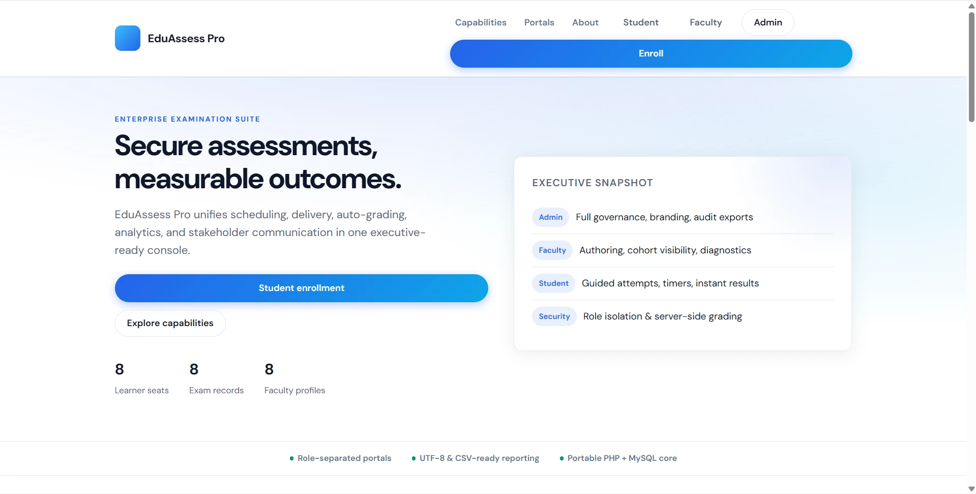Online Examination System Final Year PHP Project live demo preview