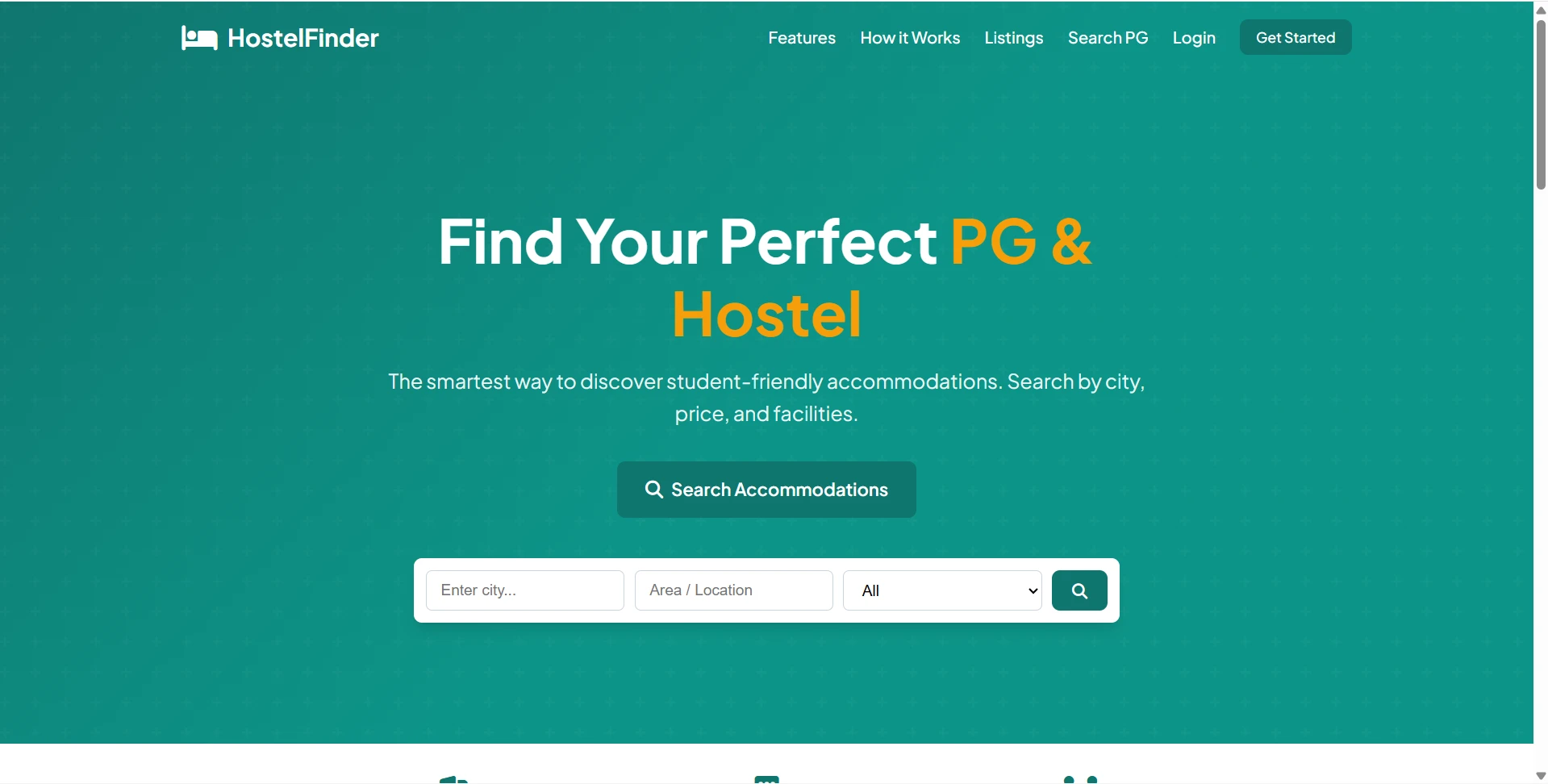 PG Hostel Finder System Final Year PHP Project live demo preview
