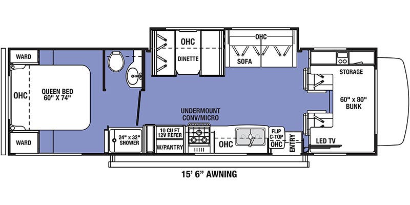 3248 31ft. Sunseeker “2022” floor plan