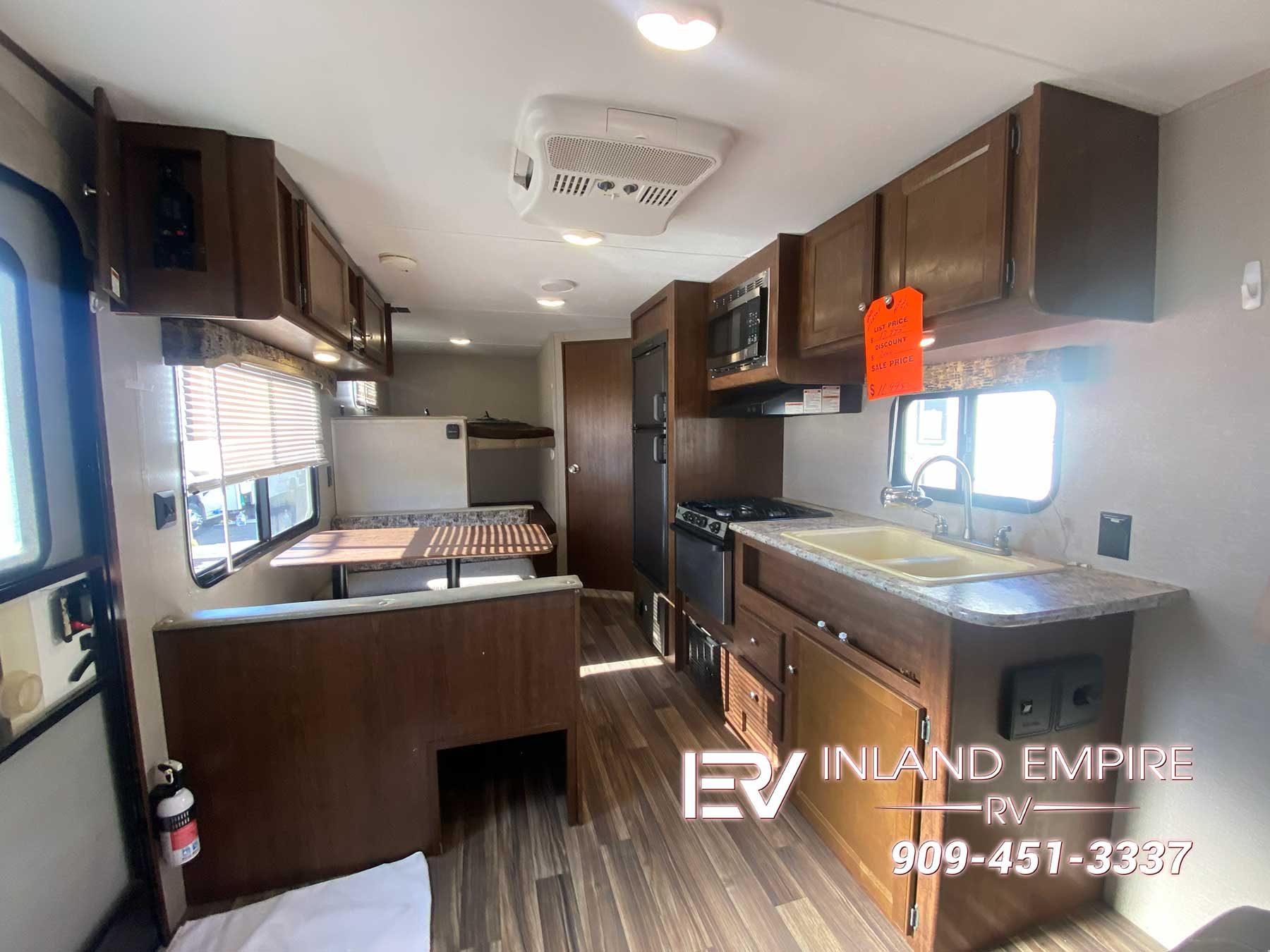 Rear interior view of the 2018 Keystone Hideout 21LHSWE Travel Trailer RV