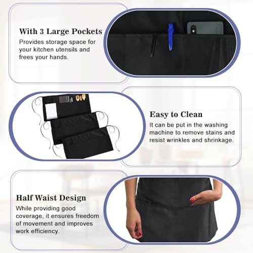 Vue 4 de Narosebe Pcs Demi Tablier